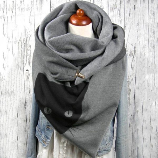 scarves winter women scarf cat animal printing button soft wrap casual warm shawls cashmere foulard, Blue;gray
scarves winter women scarf cat animal printing button soft wrap casual warm shawls cashmere foulard, Blue;gray