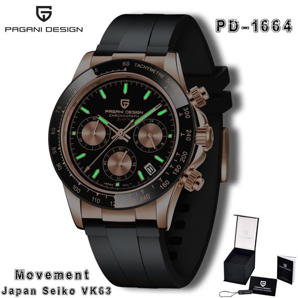 wristwatches pagani design brand sport watches silicone quartz 100m waterproof mens vk63 luminous sapphire watch men reloj hombre, Slivery;brown
wristwatches pagani design brand sport watches silicone quartz 100m waterproof mens vk63 luminous sapphire watch men reloj hombre, Slivery;brown