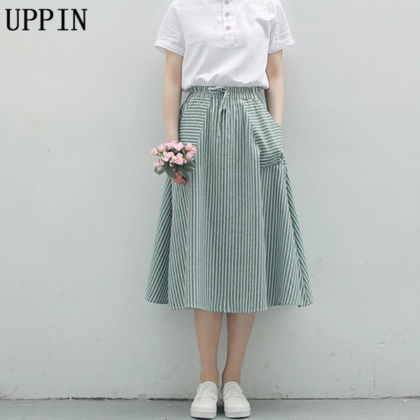 spring summer women stripe skirts casual loose cotton linen female skirts vintage elegant girl midi skirts female, Black
spring summer women stripe skirts casual loose cotton linen female skirts vintage elegant girl midi skirts female, Black