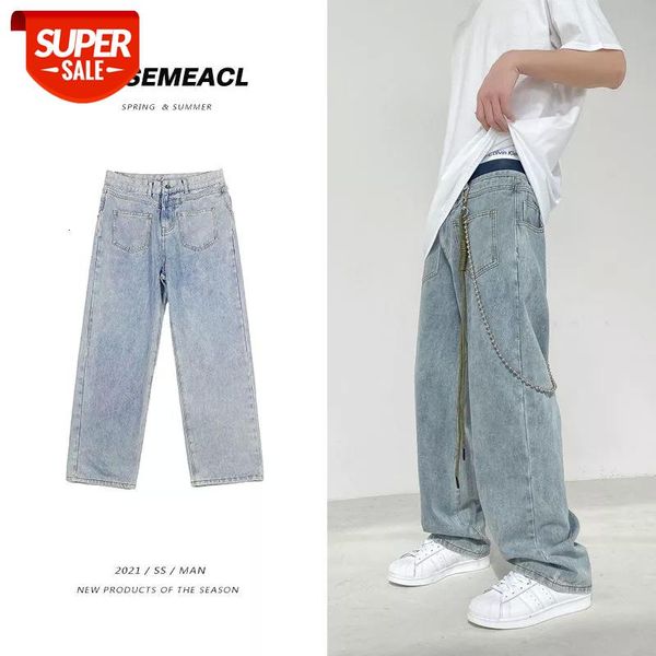 2021 men's straight washed blue color jeans loose wide-leg pants fashion casual hiphop streetwear denim trousers #bl7c
2021 men's straight washed blue color jeans loose wide-leg pants fashion casual hiphop streetwear denim trousers #bl7c