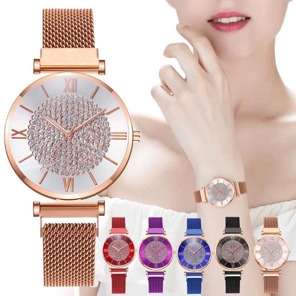 wristwatches luxury fashion women magnetic roma dial watches ladies diamond simple woman stainless steel clock, Slivery;brown
wristwatches luxury fashion women magnetic roma dial watches ladies diamond simple woman stainless steel clock, Slivery;brown