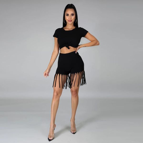 black/red tassels patchwork 2 piece set summer vacation clothes o neck short sleeve t-shirts and beachwear shorts female outfit women's, Gray
black/red tassels patchwork 2 piece set summer vacation clothes o neck short sleeve t-shirts and beachwear shorts female outfit women's, Gray