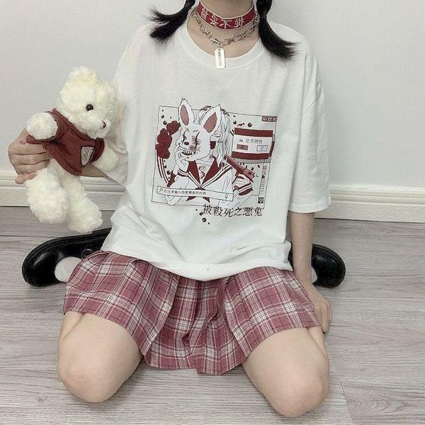 short-sleeved t-shirt female autumn ins korean version of harajuku bf wind retro dark cartoon print loose student women's, White
short-sleeved t-shirt female autumn ins korean version of harajuku bf wind retro dark cartoon print loose student women's, White