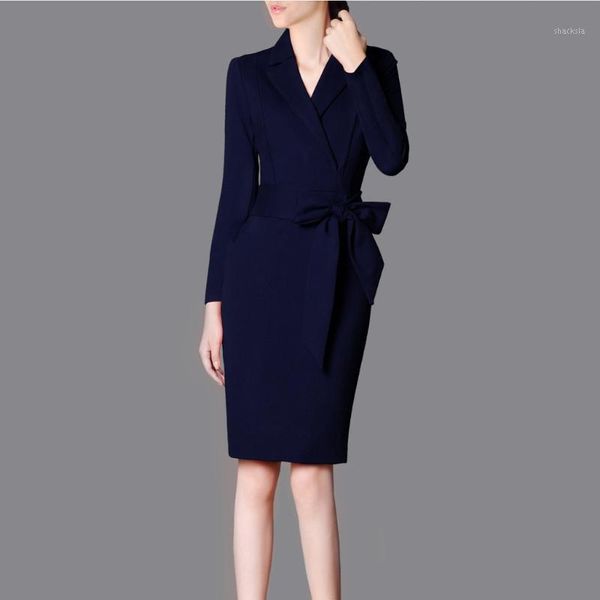 formal dress women elegant notched neck slim long sleeve splice bow business work pencil office bandage sukienka casual dresses, Black;gray
formal dress women elegant notched neck slim long sleeve splice bow business work pencil office bandage sukienka casual dresses, Black;gray
