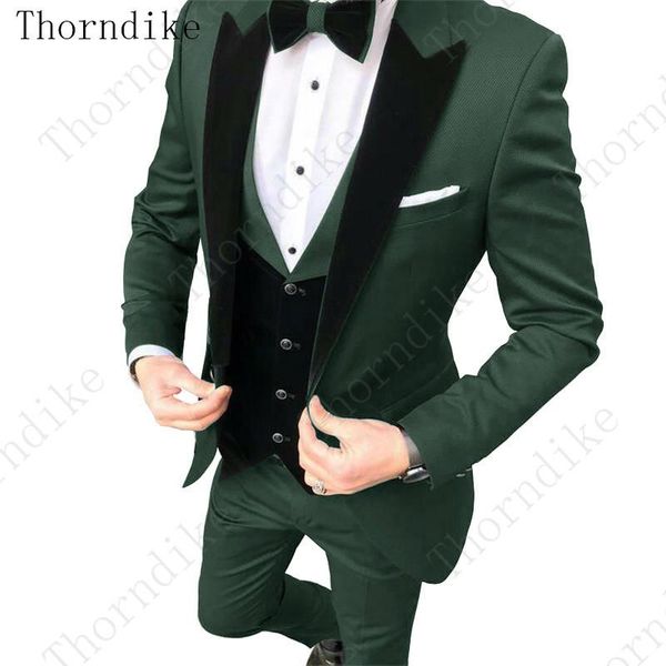 thorndike formal men suits dark green 2021 slim fit velvet lapel groom suit men's tuxedo blazer wedding/prom 3 pieces & blazers, White;black
thorndike formal men suits dark green 2021 slim fit velvet lapel groom suit men's tuxedo blazer wedding/prom 3 pieces & blazers, White;black