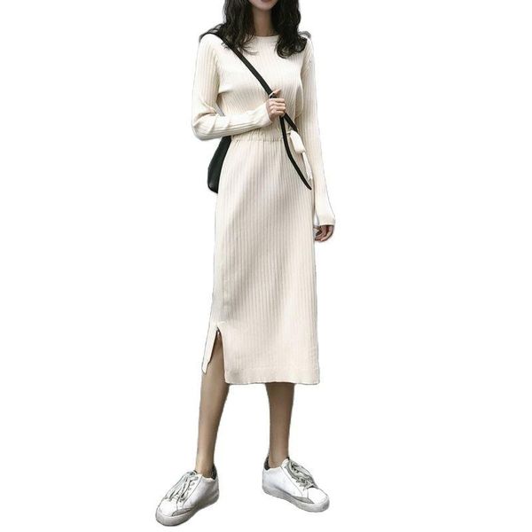 casual dresses women korean knitted dress long sleeve o-neck elastic slim pencil 2021 autumn bodycon split sweater female, Black;gray
casual dresses women korean knitted dress long sleeve o-neck elastic slim pencil 2021 autumn bodycon split sweater female, Black;gray