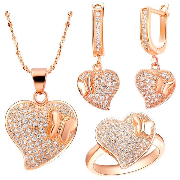 earrings & necklace exquisite jewelry set for women,rose gd plated love shape plus butterfly necklace/earrings / rings,crystal mosaic, Silver
earrings & necklace exquisite jewelry set for women,rose gd plated love shape plus butterfly necklace/earrings / rings,crystal mosaic, Silver