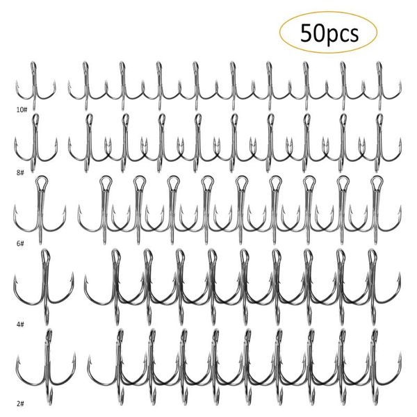 50pcs treble fishing hook set 5 sizes #2 - #10 high carbon steel carp hooks round bent pesca
50pcs treble fishing hook set 5 sizes #2 - #10 high carbon steel carp hooks round bent pesca