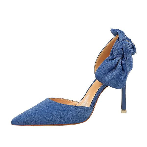 women's fashion high-heeled shoes summer style fine heel suede hollow shallow mouth pointed bow design sandals, Black
women's fashion high-heeled shoes summer style fine heel suede hollow shallow mouth pointed bow design sandals, Black