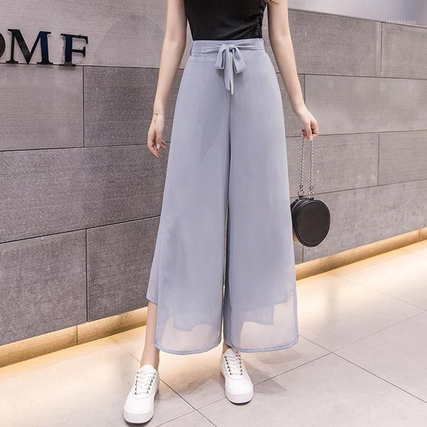 women's pants & capris casual korean high waist ankle-length women lace up wide-leg summer chiffon loose large size skirt female, Black;white
women's pants & capris casual korean high waist ankle-length women lace up wide-leg summer chiffon loose large size skirt female, Black;white