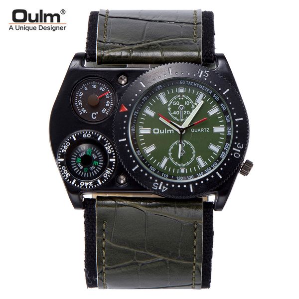 watch oulm european radium fashion men's compass thermometer military quartz, Slivery;brown
watch oulm european radium fashion men's compass thermometer military quartz, Slivery;brown