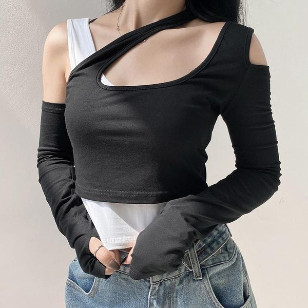 women's t-shirt hirigin 2021 women patchwork t-shirts crop long sleeve hollow out off shoulder club streetwear summer clothing, White
women's t-shirt hirigin 2021 women patchwork t-shirts crop long sleeve hollow out off shoulder club streetwear summer clothing, White