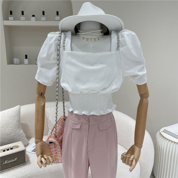 blouses nicho spring design summer 2021 women's fashions sleeve shirt square neck plied short top, White
blouses nicho spring design summer 2021 women's fashions sleeve shirt square neck plied short top, White