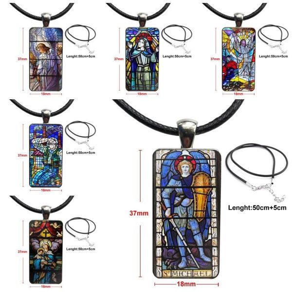 pendant necklaces for women men angel church jesus stained glass window unique necklace fashion long chain with rectangle jewelry, Silver
pendant necklaces for women men angel church jesus stained glass window unique necklace fashion long chain with rectangle jewelry, Silver