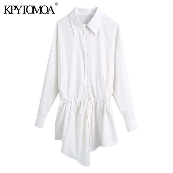 women fashion pleated asymmetry blouses vintage long sleeve button-up female shirts blusas chic 210420, White
women fashion pleated asymmetry blouses vintage long sleeve button-up female shirts blusas chic 210420, White