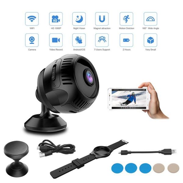 mini wifi camera 1080p night vision motion detection support phone app wristband stand cameras
mini wifi camera 1080p night vision motion detection support phone app wristband stand cameras