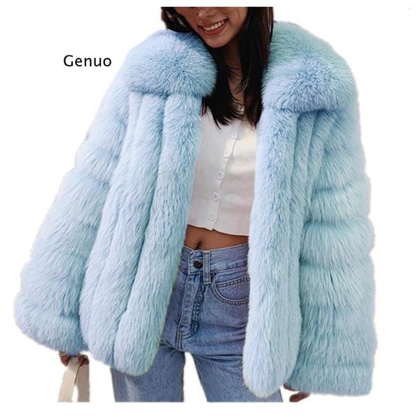 women's fur & faux women fashion luxury long sleeve turn collar coat autumn winter warm jacket overcoat woman fake, Black
women's fur & faux women fashion luxury long sleeve turn collar coat autumn winter warm jacket overcoat woman fake, Black