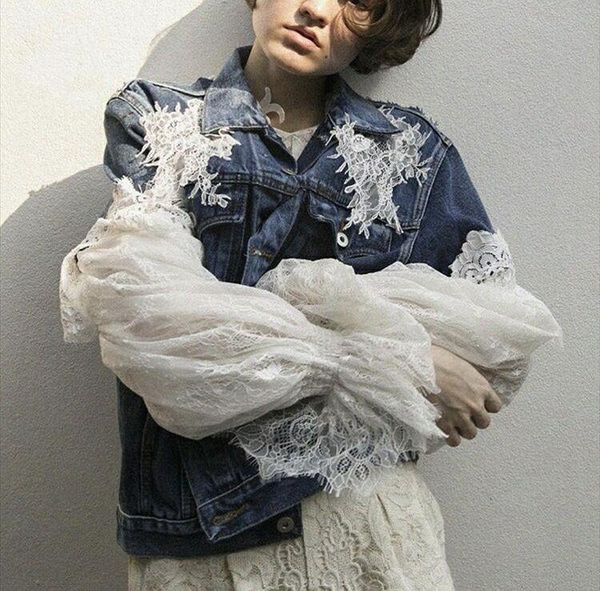 women's jackets jacket flower lace patchwork women lapel collar puff sleeve streetwear denim coat female 2021 fashion, Black;brown
women's jackets jacket flower lace patchwork women lapel collar puff sleeve streetwear denim coat female 2021 fashion, Black;brown