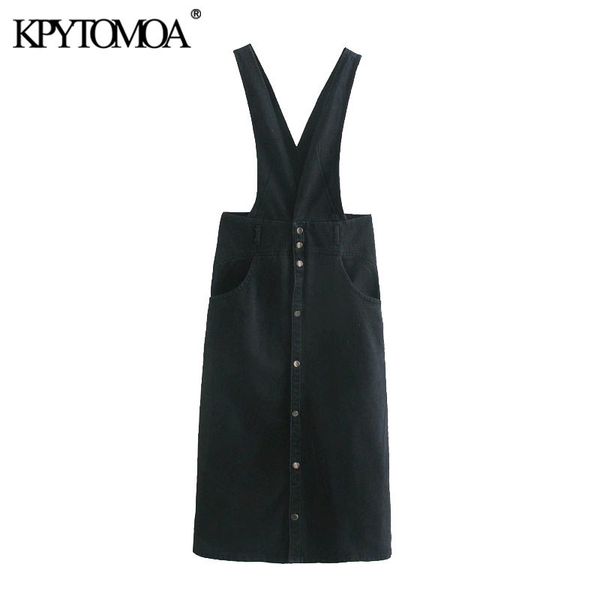 women fashion button-up denim suspender midi dress vintage backless side pockets straps female dresses mujer 210416, Black;gray
women fashion button-up denim suspender midi dress vintage backless side pockets straps female dresses mujer 210416, Black;gray
