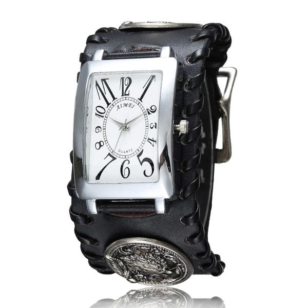 wristwatches cool wolf laser engraved men watch rivet skeleton wrist watches roman number male punk rock singer quartz wristwatch, Slivery;brown
wristwatches cool wolf laser engraved men watch rivet skeleton wrist watches roman number male punk rock singer quartz wristwatch, Slivery;brown