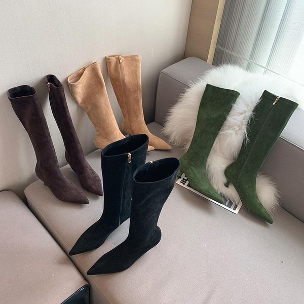 boots fashion women knee high sock booties pointed toe thin mid heels solid color side zipper black/beige/brown/green winter
boots fashion women knee high sock booties pointed toe thin mid heels solid color side zipper black/beige/brown/green winter