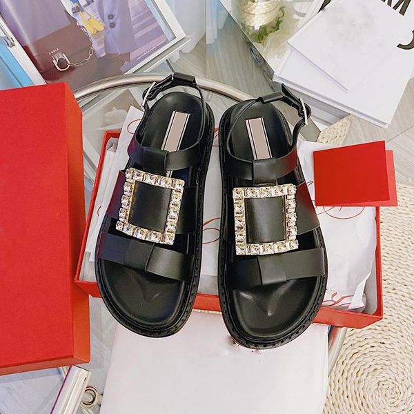 sandals 2021 women rhinestone platform open toe diamond square decor real leather fashion crystal buckle flat beach shoes, Black
sandals 2021 women rhinestone platform open toe diamond square decor real leather fashion crystal buckle flat beach shoes, Black