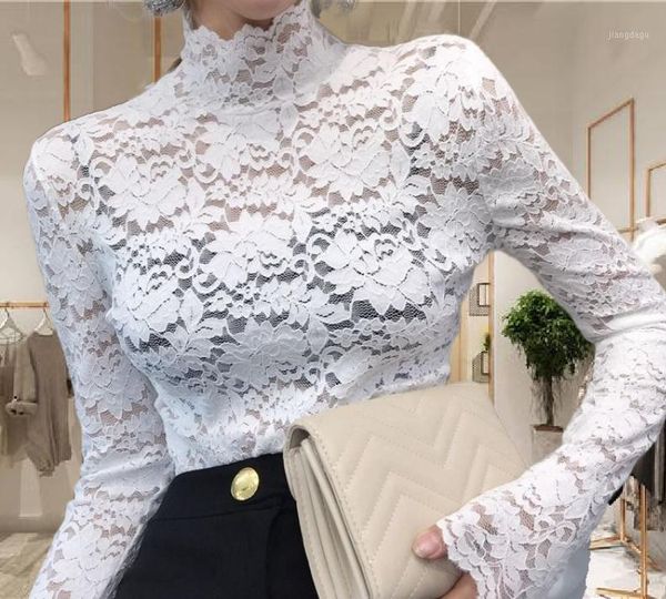 women's blouses & shirts in stock 2021 spring summer woman casual hollow turtleneck lacce blusas femininas women blouse, White
women's blouses & shirts in stock 2021 spring summer woman casual hollow turtleneck lacce blusas femininas women blouse, White
