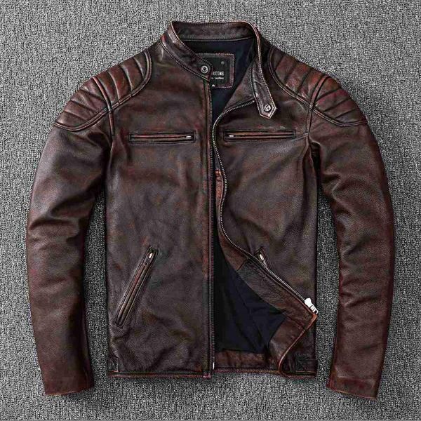 men's leather & faux 2022 vintage style mens cowhide clothes biker genuine jacket fashion brown slim coat men, Black
men's leather & faux 2022 vintage style mens cowhide clothes biker genuine jacket fashion brown slim coat men, Black