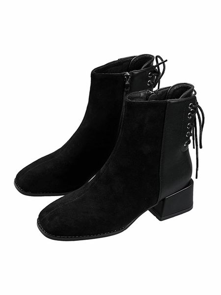 boots women's autumn 2021 square toe thick heel casual side zipper back lace-up ankle, Black
boots women's autumn 2021 square toe thick heel casual side zipper back lace-up ankle, Black
