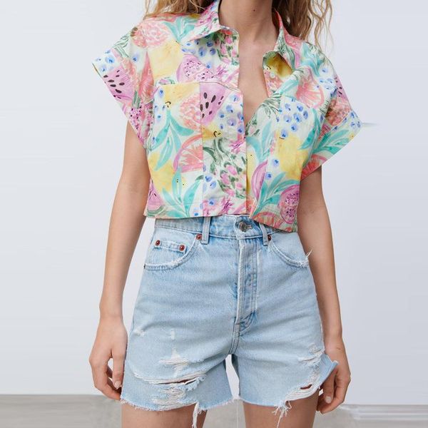 women's t-shirt 2021 same design summer printed poplin shirt short sleeve casual all-match, White
women's t-shirt 2021 same design summer printed poplin shirt short sleeve casual all-match, White