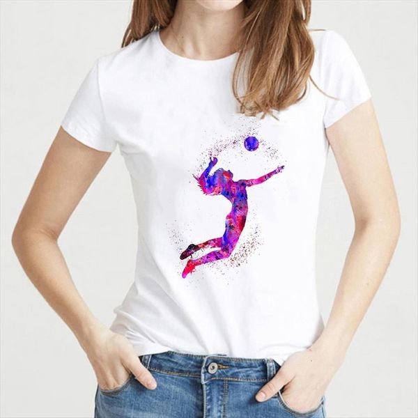 watercolor volleyball girl graphic women print femme korean clothes female tee tumblr streetwear, White
watercolor volleyball girl graphic women print femme korean clothes female tee tumblr streetwear, White