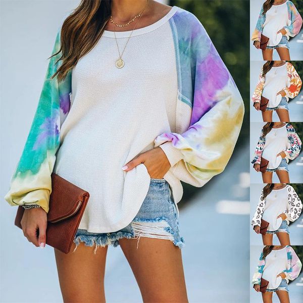 women's t-shirt 2021 tie-dye hoodies printed long-sleeved round neck sweatershirt harajuku pullover, White
women's t-shirt 2021 tie-dye hoodies printed long-sleeved round neck sweatershirt harajuku pullover, White