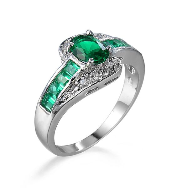 ring green zircon jewelry bracelet, Slivery;golden