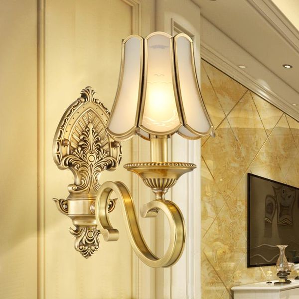 european full copper wall lamp american bedside antique bedroom living room corridor aisle wf102203
european full copper wall lamp american bedside antique bedroom living room corridor aisle wf102203