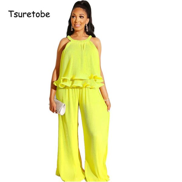 women's tracksuits tsuretobe solid casual two piece set women cascading ruffle off shoulder and loose wide leg pants for summer outfits, Gray
women's tracksuits tsuretobe solid casual two piece set women cascading ruffle off shoulder and loose wide leg pants for summer outfits, Gray