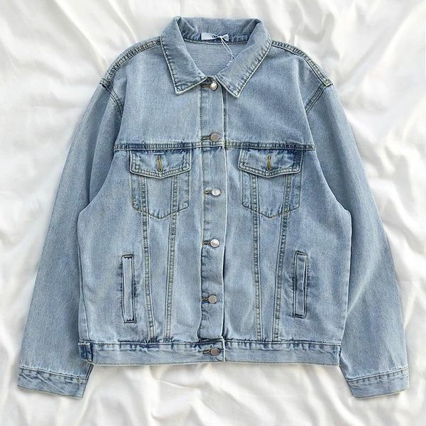 women's jackets classic light blue oversized denim jacket women vintage turn-down collar coat streetwear long sleeves loose jeans woman, Black;brown
women's jackets classic light blue oversized denim jacket women vintage turn-down collar coat streetwear long sleeves loose jeans woman, Black;brown