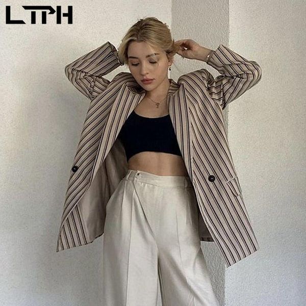 women's suits & blazers ltph vintage stripes women casual loose long sleeve double breasted jackets fashion lady suit coat 2021 autumn, White;black
women's suits & blazers ltph vintage stripes women casual loose long sleeve double breasted jackets fashion lady suit coat 2021 autumn, White;black