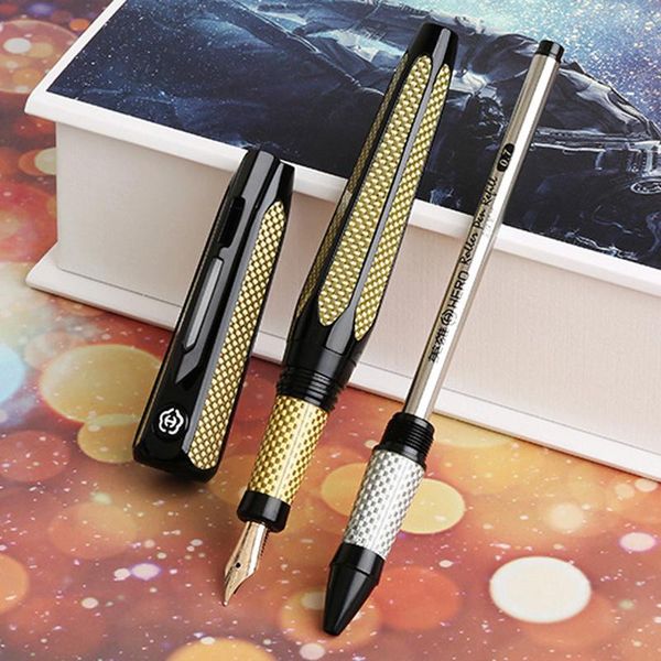 fountain pens hero h712 space 10k gold business pen with roller ball refill two-head f&m nib collected gift set for office & home
fountain pens hero h712 space 10k gold business pen with roller ball refill two-head f&m nib collected gift set for office & home