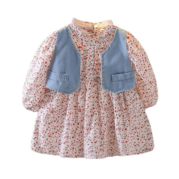 girl's dresses 2pcs autumn baby girls dress princess with denim waistcoat suit set flower printed, Red;yellow
girl's dresses 2pcs autumn baby girls dress princess with denim waistcoat suit set flower printed, Red;yellow