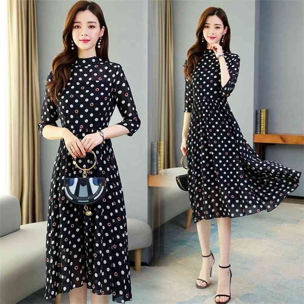 spring autumn plus size vintage midi dress women summer bodycon maxi 3/4 sleeve party black casual polka dot vestidos 210528, Black;gray
spring autumn plus size vintage midi dress women summer bodycon maxi 3/4 sleeve party black casual polka dot vestidos 210528, Black;gray
