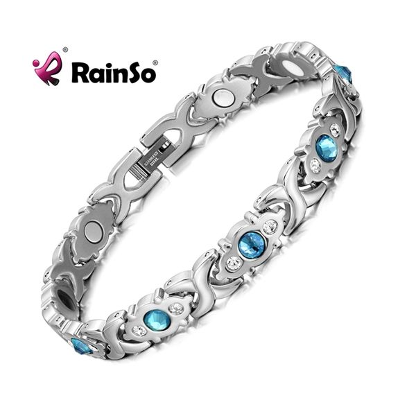 rainso stainless steel link chain charm magnetic germanium far infrared bracelet for women fashion femme bangles jewelry 211124, Black
rainso stainless steel link chain charm magnetic germanium far infrared bracelet for women fashion femme bangles jewelry 211124, Black
