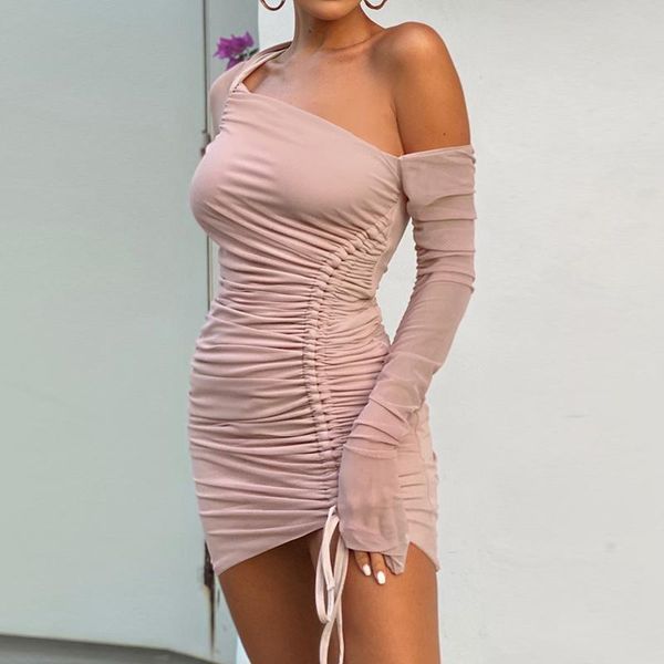 casual dresses see through dress mesh one shoulder ruched robe drawstring lining elastic mini summer woman bodycon, Black;gray
casual dresses see through dress mesh one shoulder ruched robe drawstring lining elastic mini summer woman bodycon, Black;gray