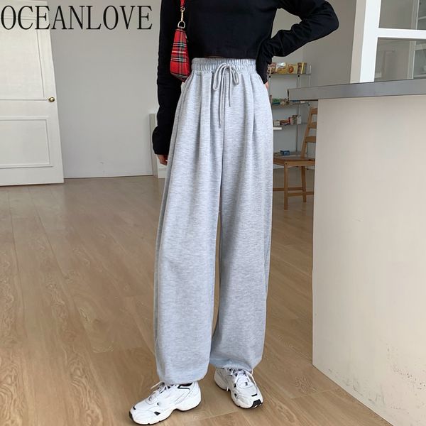 sweatpants autumn high waist solid drawstring casual loose ropa de mujer korean style trousers full length 18504 210415, Black;white
sweatpants autumn high waist solid drawstring casual loose ropa de mujer korean style trousers full length 18504 210415, Black;white