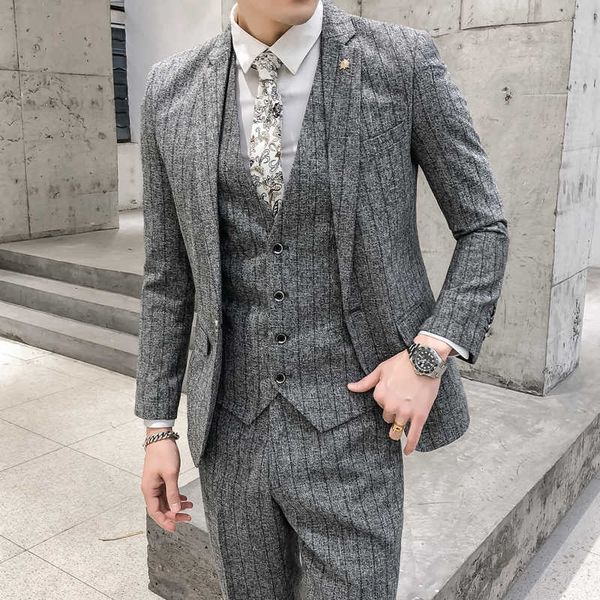 men's suits & blazers slim fit striped wedding for man men formal wear with pants 2 pieces casual v2cq, White;black
men's suits & blazers slim fit striped wedding for man men formal wear with pants 2 pieces casual v2cq, White;black