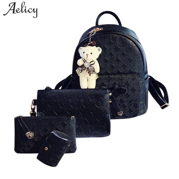 backpack aelicy 4pcs/set small women backpacks female school bags for teenage girls black pu leather shoulder bag purse
backpack aelicy 4pcs/set small women backpacks female school bags for teenage girls black pu leather shoulder bag purse