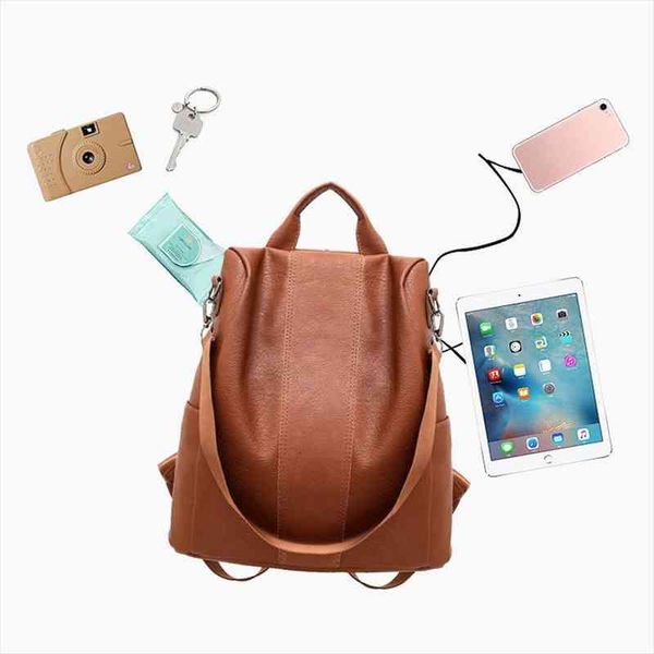 woman anti theft backpack bag casual wild soft leather dual use small solid fashion packet 
woman anti theft backpack bag casual wild soft leather dual use small solid fashion packet