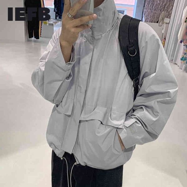 iefb men's wear 1 spring drawstring loose coat male trend casual stand collar oversize jacket with pockets korean 9y901 210524, Black;brown
iefb men's wear 1 spring drawstring loose coat male trend casual stand collar oversize jacket with pockets korean 9y901 210524, Black;brown