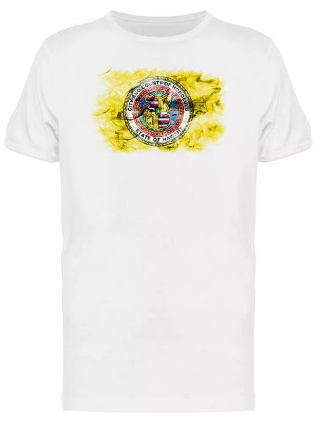 honolulu smoke flag men's tee -image by shutterstock, White;black