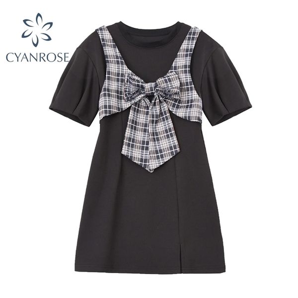 summer big bow patchwork puff short sleeve women's mini dress black preppy style korean vintage elegant mori girl dresses 210515, Black;gray
summer big bow patchwork puff short sleeve women's mini dress black preppy style korean vintage elegant mori girl dresses 210515, Black;gray