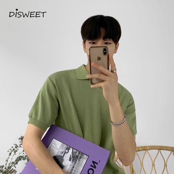 t shirt lapel solid men's t-shirt korean loose short sleeve knitted tees men simple slim summer boy top, White;black
t shirt lapel solid men's t-shirt korean loose short sleeve knitted tees men simple slim summer boy top, White;black